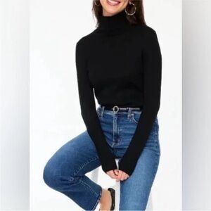 J. Crew Classic Women’s Wool Black Turtleneck Sweater Size Small